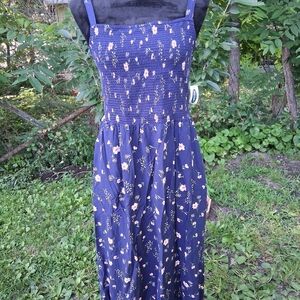 Old Navy Floral Blue Midi Dress